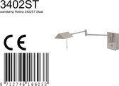 Steinhauer wandlamp Retina - staal - - 3402ST