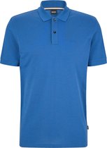 BOSS Pallas regular fit polo - pique - middenblauw - Maat: L