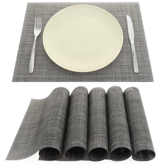Placemat, placemat voor 6 personen, onderhoudsvriendelijke placemat met