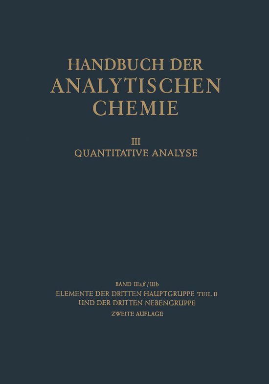 Handbuch der analytischen Chemie Handbook of Analytical Chem ... - cover