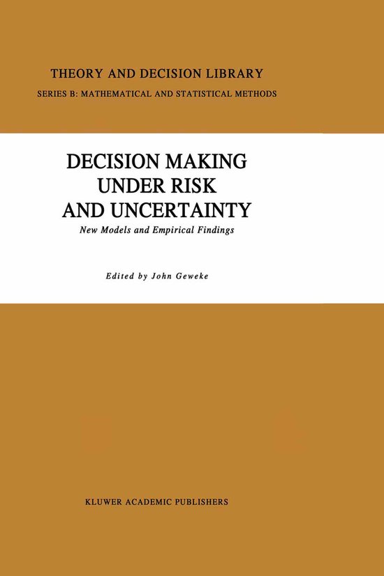 Theory and Decision Library B22- Decision Making Under Risk  ... - cover