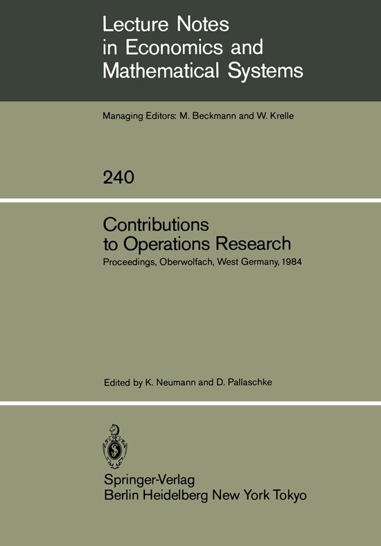 Contributions to Operations Research - cover