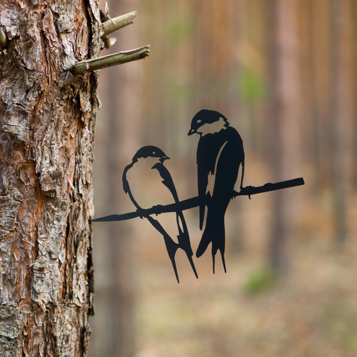 Birdzone - Metalbird - Zwaluwen - Tuindecoratie - metalen vogels - metal bird - Vogeldecoratie - 20 x 28 cm - Metalen Vogels Tuindecoratie - Boomdecoratie