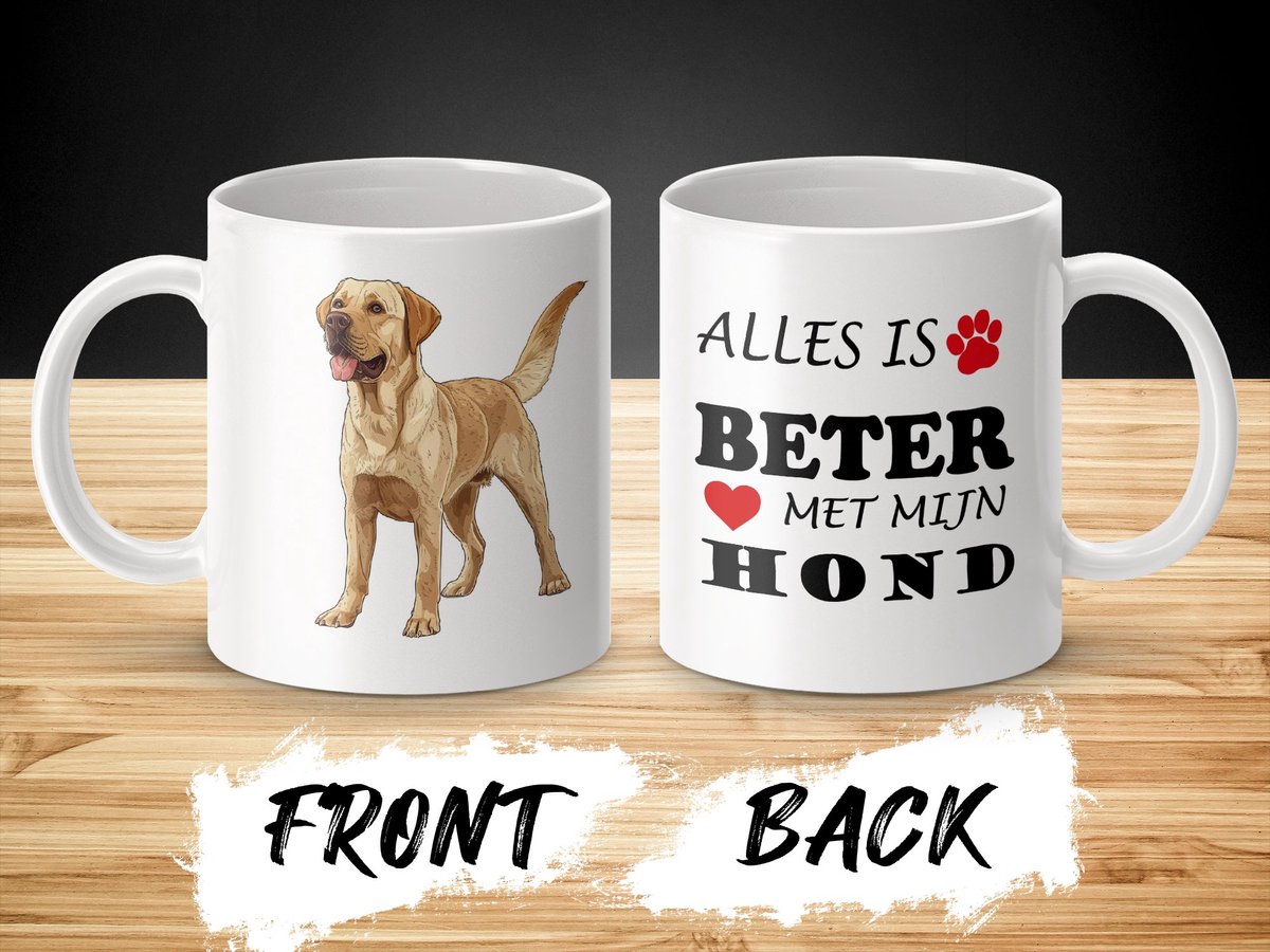 Mok Labrador Retriever Alles is beter met mijn hond - dog - doglover