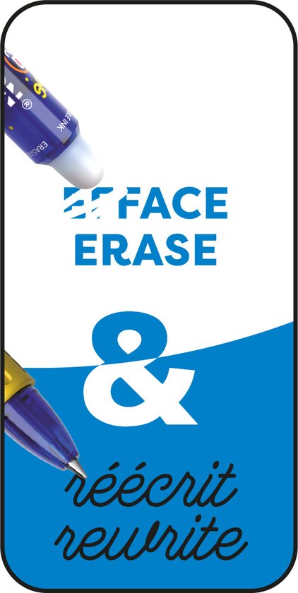 Stylo Bille Effaçable et Rechargeable BIC Illusion - Encre Bleue - Set de 3 - Pointe Medium 0 mm