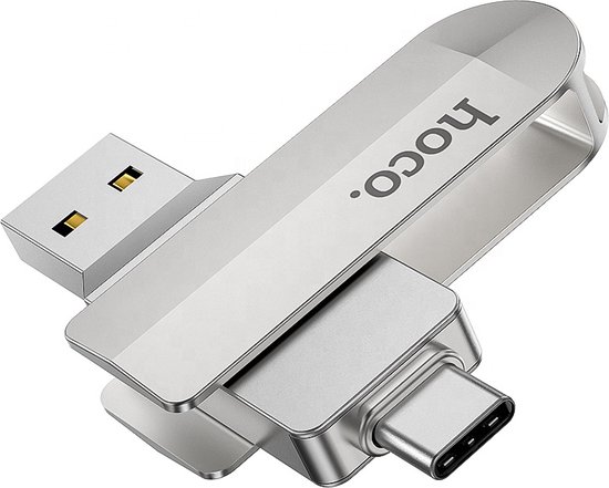 Hoco USB-C & USB 3.0 Stick - 2 in 1 - Geheugen Stick - Flash Drive - 64GB - Geschikt voor Telefoon - Tablet - PC - Laptop - Memory Stick Opslag