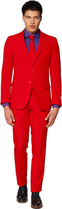 OppoSuits Red Devil - Mannen Kostuum - Rood - Feest - Maat 62