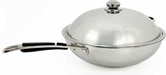 Wokpan 70 cm op hokker met onderstel, op gas | B&J verhuur - Party services