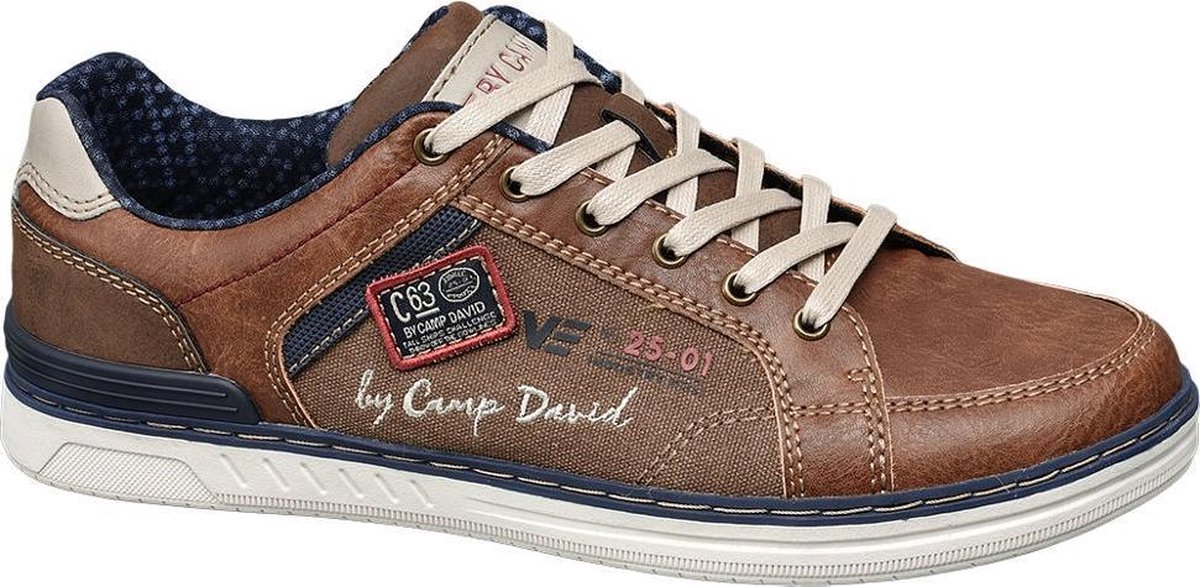 David Schuhe By Camp David Shoes Venture By Camp David Heren Blauwe Sneaker  Vetersluiting Maat 42