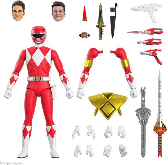 Foto: Super7 mighty morphin power rangers ultimates action red ranger 18 cm figuur rood