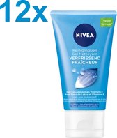 NIVEA Essentials Verfrissende Reinigingsgel Normale Huid - Reinigingsgel - Met Vitamine C & E - Vegan - 12x 150ml - Voordeelverpakking