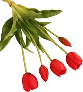 Tulpen Set van 5 st.-kunstbloem - rood, 40 cm Lengte
