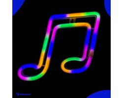 Neon Lamp - Muzieknoot Multicolor - USB of Batterijen - Neon Verlichting - Neon Led Lamp - Neon Wandlamp