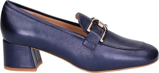 Unisa Losie Navy Mocassins met brede hak