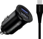 Swissten 5A SuperCharge Car Charger (32.5W) – Type-C USB Cable – Black