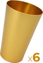 Gouden aluminium stapelbare bekers (6 stuks!) - Goudkleurig - Stapelbare beker van aluminium - Lichtgewicht design