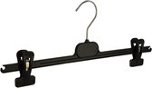 De Kledinghanger Gigant - 30 x Rokhanger / broekhanger / pantalonhanger / knijperhanger PG40 kunststof zwart met anti-slip knijpers, 40 cm