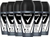 Rexona Deo Roller Men - Invisible sur vêtements noirs et White - 6 x 50 ml
