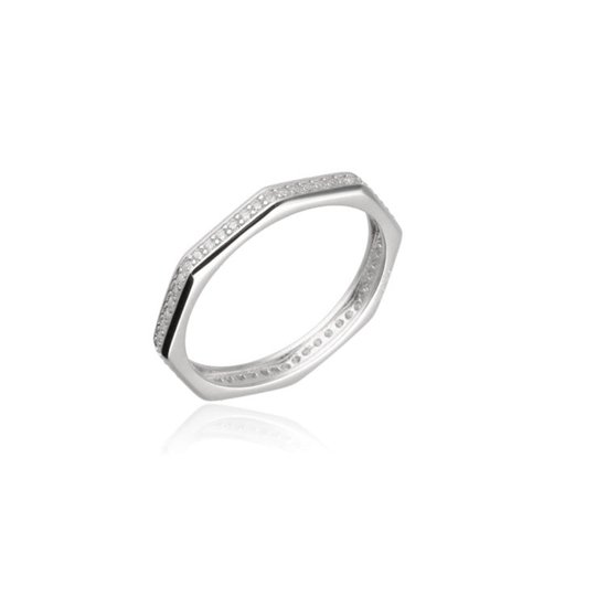 Silver Angled Eternity Ring