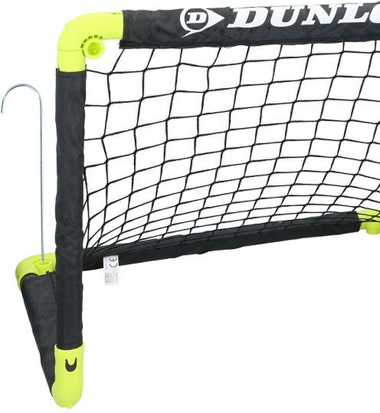 Dunlop Voetbaldoel 50 x 44 x 44 cm - Voetbaldoeltjes Set van 2 - Voetbalgoal Opvouwbaar - Voetbal Goal Makkelijk Opbergen - Voetbal Training Goals voor Kinderen - Kunststof - Zwart/ Geel - Dunlop