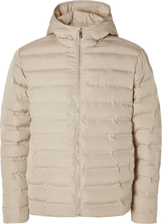 Selected - Heren Jas zomer Barry Quilted Hooded Jacket Pure Cashmere - Beige - Maat M