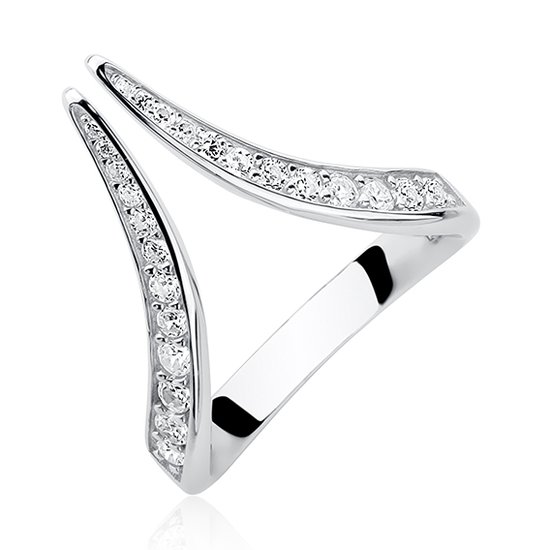 Zilver Ring Dames - Zilveren ring met zirkonia - Dames Ring - Zilver 925 - Amona Jewelry