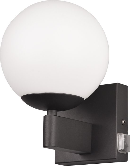 LED Wandlamp - Wandverlichting - Trion Aluk - E14 Fitting - Rond - Mat Zwart - Metaal