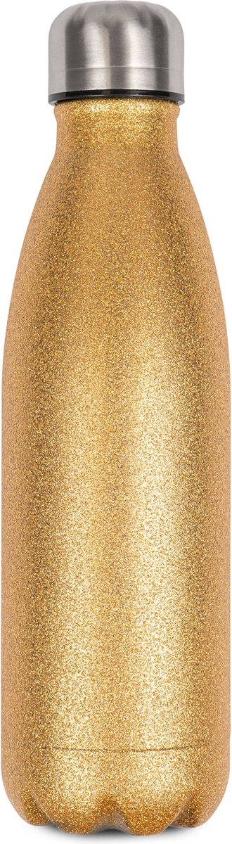 Stainless steel thermo fles 500 ml glitter goud