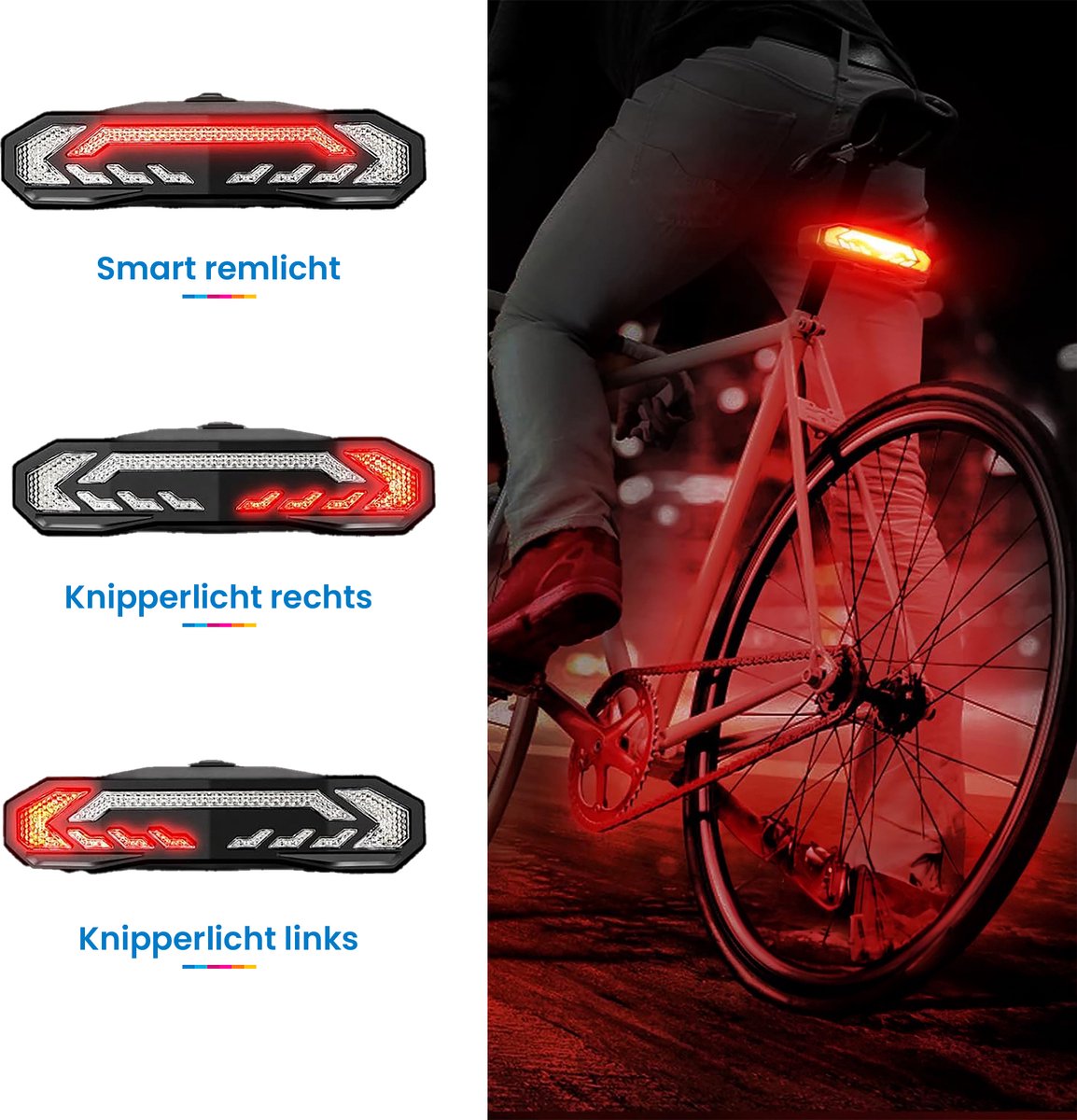 YONO Fiets Achterlicht met Knipperlicht en Fietsalarm thumbnail 5