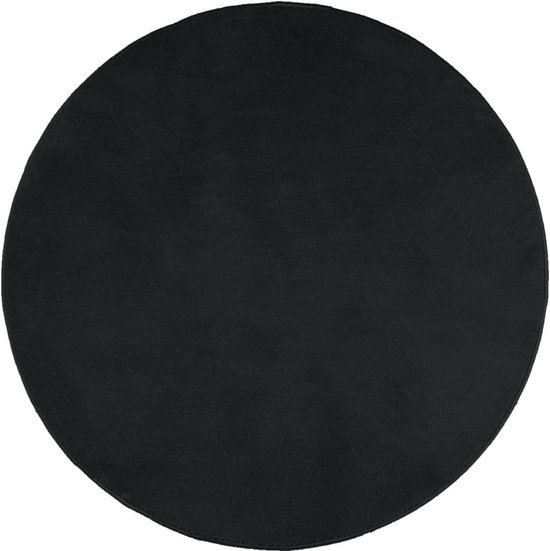 vidaXL-Vloerkleed-OVIEDO-laagpolig-Ø-200-cm-zwart