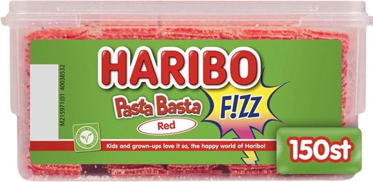 Pasta Basta Aardbei - 150 stuks - 1125g van Haribo — cadeau in Eten & Drinken - foto 2