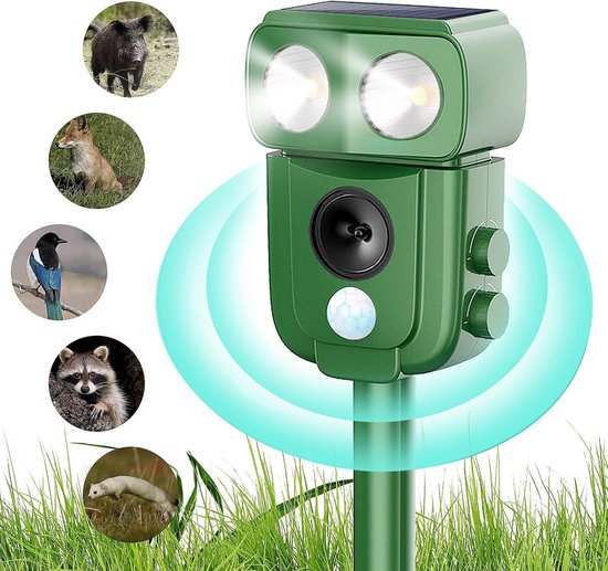 Afweermiddel Voor Katten Ultrasoon Zonne energie IP66 Waterdicht Met afweermiddel-voor-katten-ultrasoon-zonne-energie-ip66-waterdicht-met