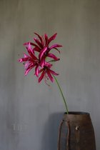 Kunstbloem - nerine lily - topkwaliteit decoratie - nepbloemen - zijden bloem - roze - 81 cm hoog