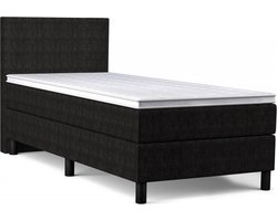 Beddenbriljant Boxspring Bravo - 80x200 - Zwart - Bonellvering - Stof - Inclusief Topper - Bed compleet Beddenbriljant Boxspring Bravo - 80x200 - Zwart - Bonellvering - Stof - Inclusief Topper - Bed compleet