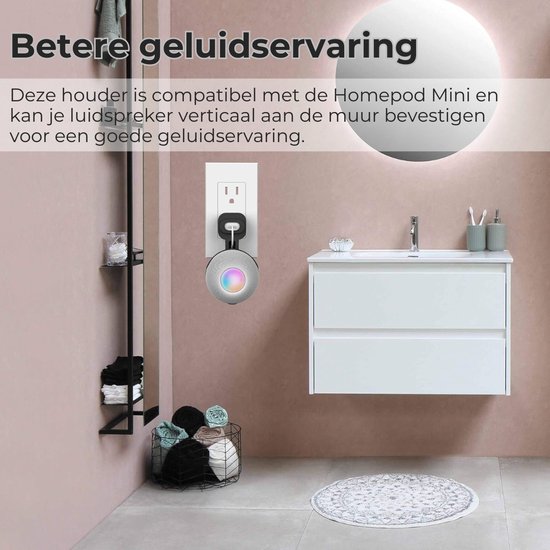 ALLGoods. Homepod Houder - Luxe Houder - Muurbeugel - voor een Betere Geluidservaring - Speaker Stand - Perfect Kabelbeheer - Zwart van ALLGoods — afbeelding 3