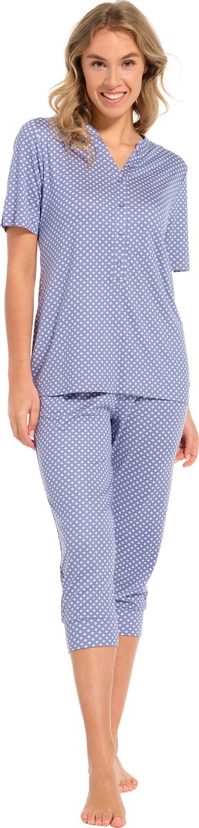Pastunette pyjama dames - blauw met print - 25241-310-4/519