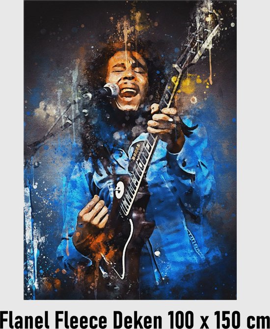 Allernieuwste.nl® Bob Marley on Tour Flanel Fleece Plaid Deken - Superzachte Flanellen Pluche Deken Flannel - Muziek - Kleur - 100 x 150 cm