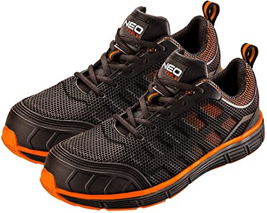Urgent werkschoenen, veiligheidsschoenen 210 S1, Zwart/Oranje, zwart, 37 EU