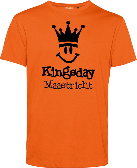 T-shirt kind Maastricht Smiley | Oranje | maat 164