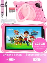 Bosstony® Kindertablet 8 Inch - Ouderlijk toezicht - 5000mAh Batterij - incl 1x Screenprotector - Android 12 - Full HD scherm - Kindertablet vanaf 3 jaar - 4GB Ram - 2.0GHz processor - Speelgoed vanaf 3 jaar - Roze