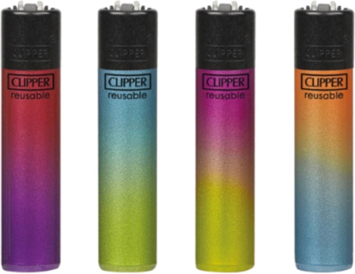 Goedkoopste Clipper Classic Large Aanstekers Crystal Gradient 2 (4 Stuks