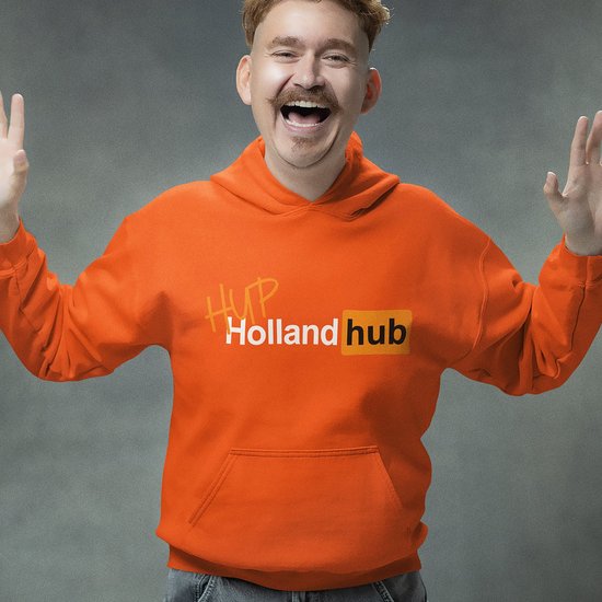Oranje Koningsdag Hoodie Hup Holland Hub - MAAT XS - Oranje Feestkleding