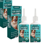 Set van 2 - Geavanceerde Oordruppels voor Honden - Met Colloïdaal Zilver - 100ml - Bij oormijt, oorjeuk, oorontsteking hond - Zonder chemicaliën en parabenen