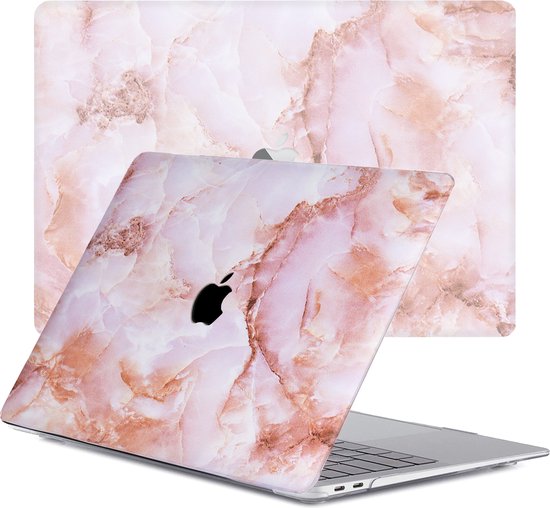 Lunso Geschikt voor MacBook Pro 13 inch M1 M2 2020 2022 cover hoes case Marble. bol