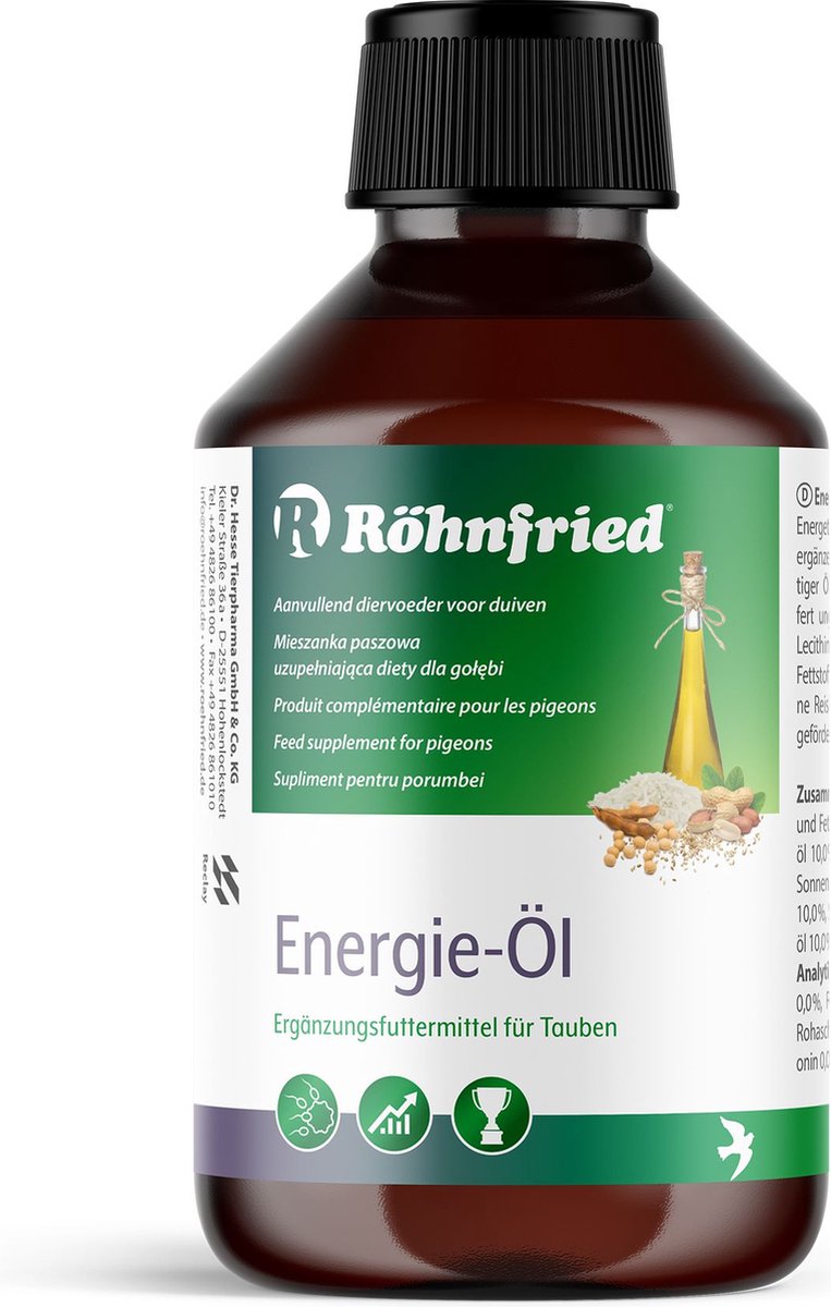 Rohnfried Energie-Öl / energieolie 250ml - supplement voor duiven