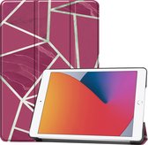 iMoshion Tablet Hoes Geschikt voor iPad 9 (2021) 9e generatie / iPad 7 (2019) 7e generatie / iPad 8 (2020) 8e generatie - iMoshion Design Trifold Bookcase - Meerkleurig /Bordeaux Graphic