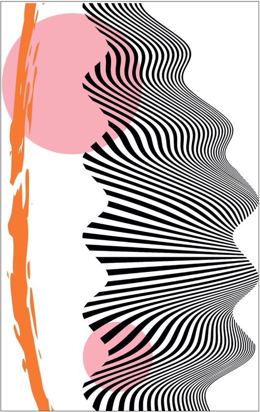Rise and shine - 13x18cm - abstract - zebra - roze - oranje -zwart - wit