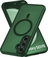 Casemania Hoesje Geschikt voor Samsung Galaxy S23 FE - Groen - Matte Armor Back Cover - Geschikt voor MagSafe