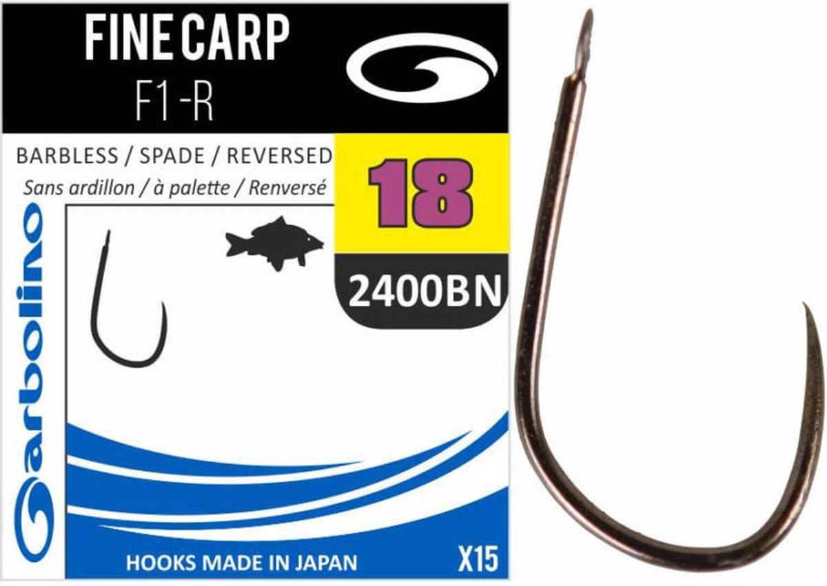 Garbolino Fine Carp F1-R Spade - Barbless (10 pcs) - Maat : 10