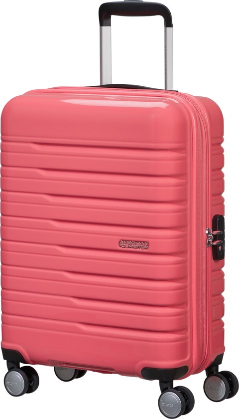 American Tourister Reiskoffer - Flashline Pop Spinner (4wielen) 55/20 handbagage Uitbreidbaar - Coral pink - 2.7 kg